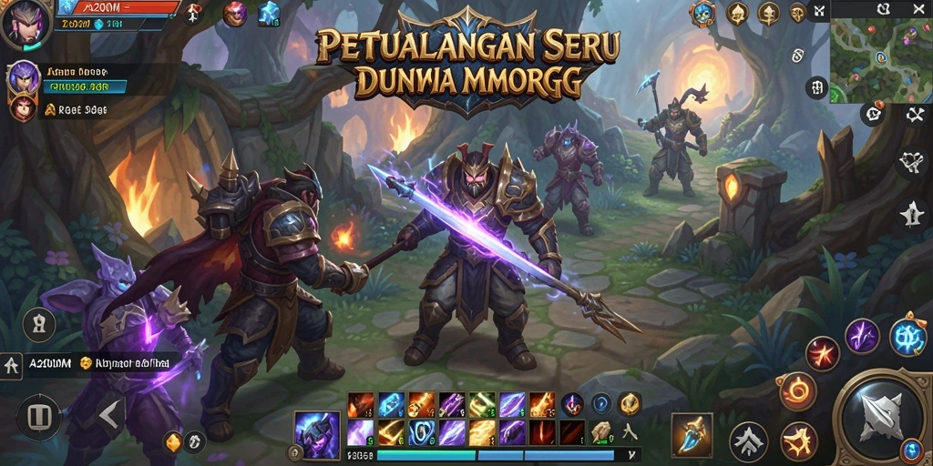 Screenshot A200M menampilkan aksi penuh di dunia MMORPG yang menakjubkan.