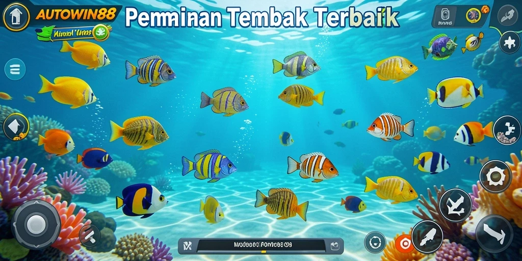 Tampilan gameplay seru dari AUTOWIN88 menunjukkan aksi menangkap ikan.