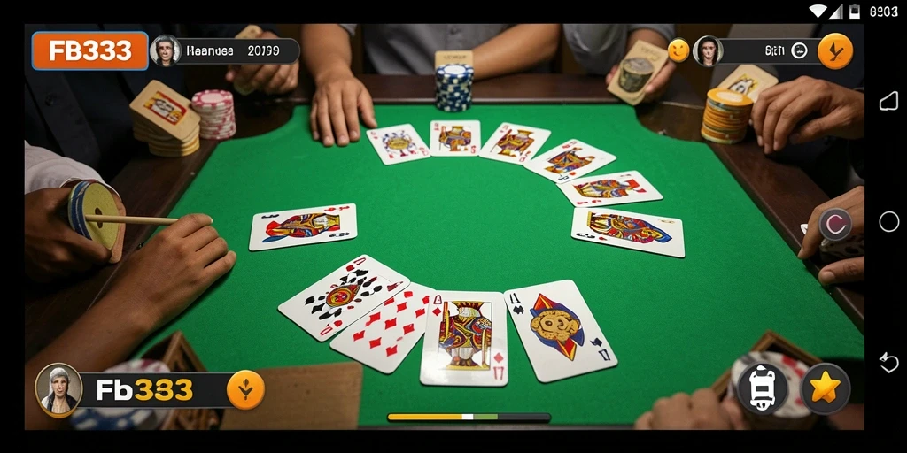 Screenshot gameplay seru dari permainan Gaple FB333 menunjukkan interaksi pemain.