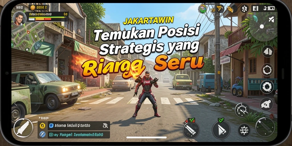 Tampilan gameplay JAKARTAWIN yang mendebarkan dalam pertempuran TPS.