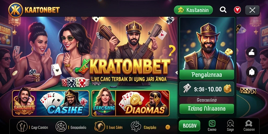 Screenshot gameplay KRATONBET menampilkan dealer profesional yang melayani permainan langsung.