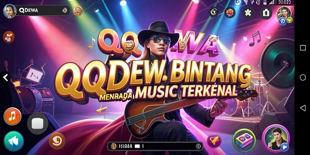 Tampilan gameplay QQDEWA dengan fitur karaoke yang menarik.