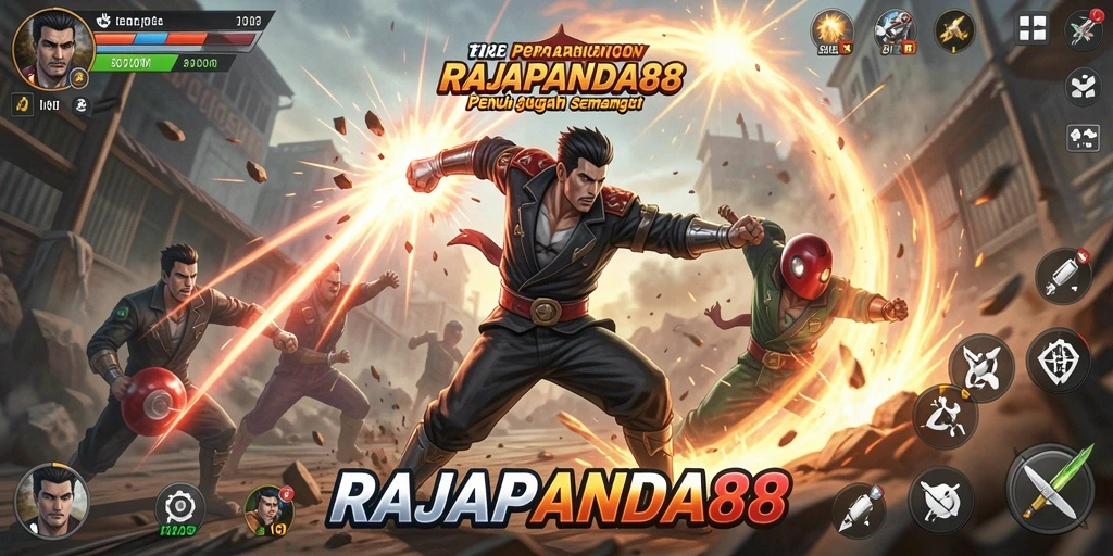 Gameplay menarik dalam RAJAPANDA88 menampilkan pertarungan karakter yang penuh aksi.