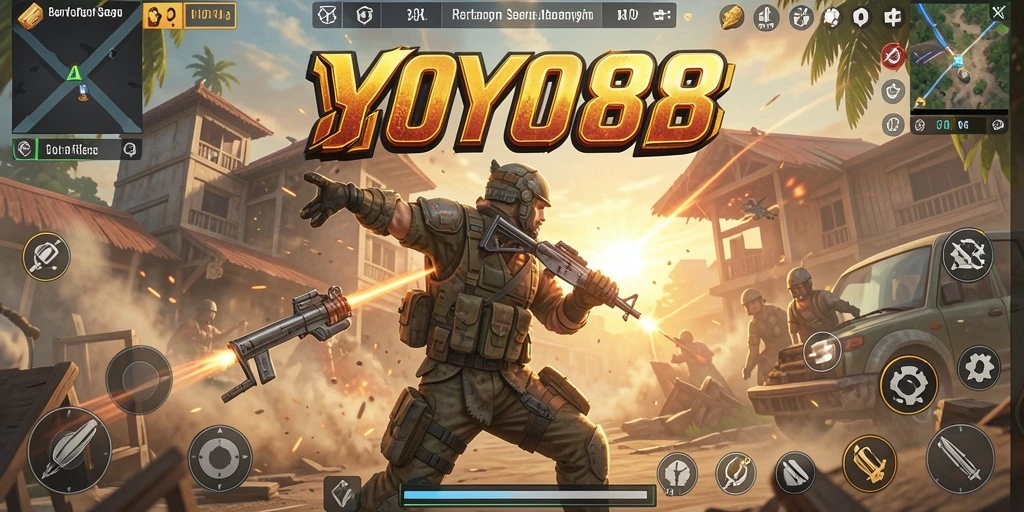 Screenshot gameplay menunjukkan pertempuran intens dalam <strong>YOYO88</strong>.